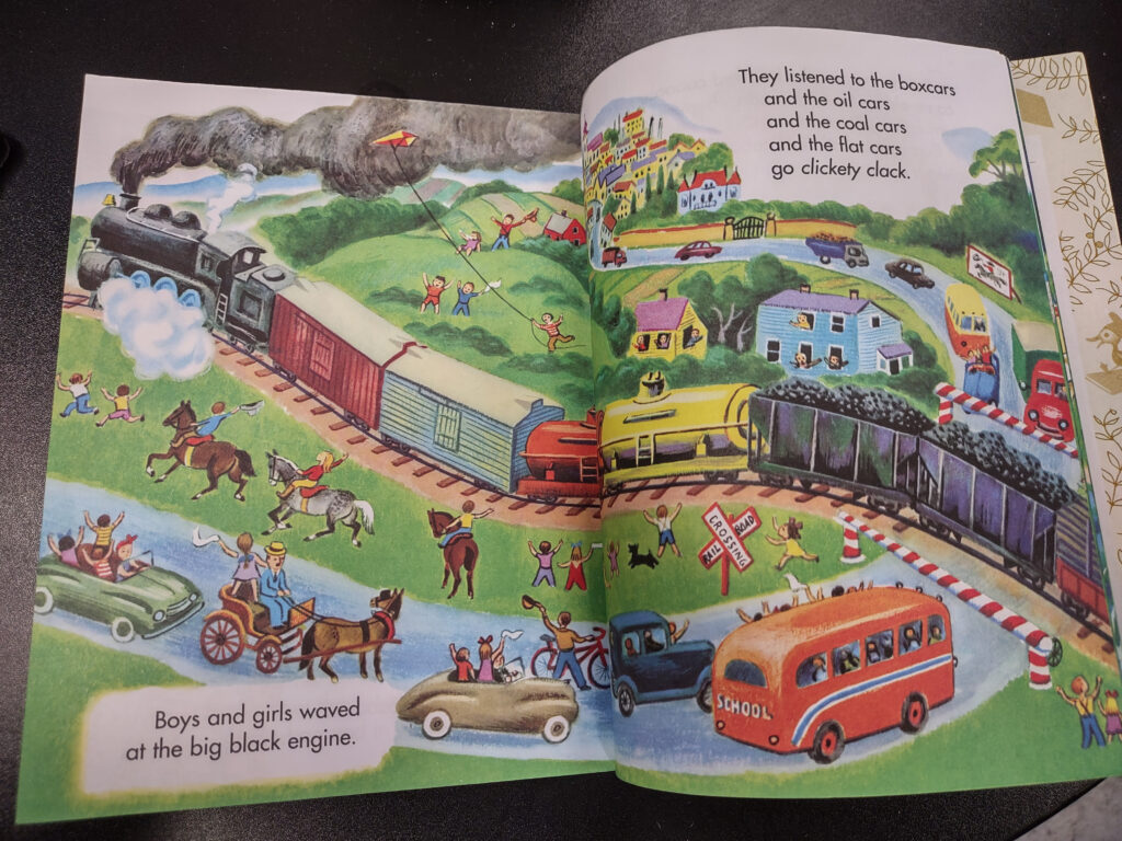 The Little Red Caboose double page spread